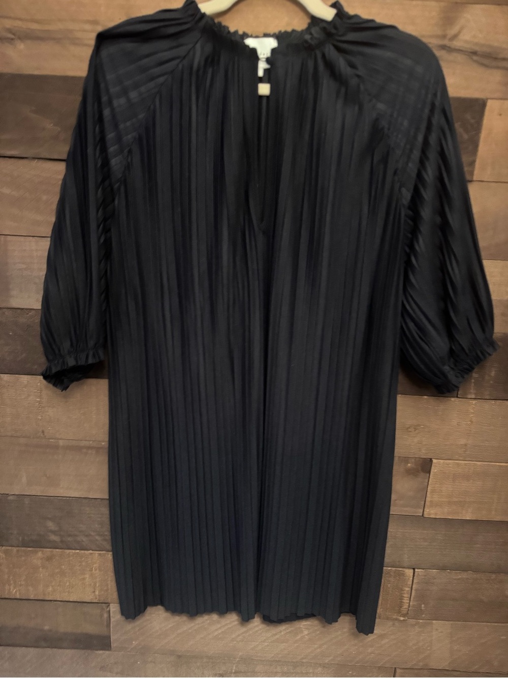 sundays Black Pleated Midi Dress